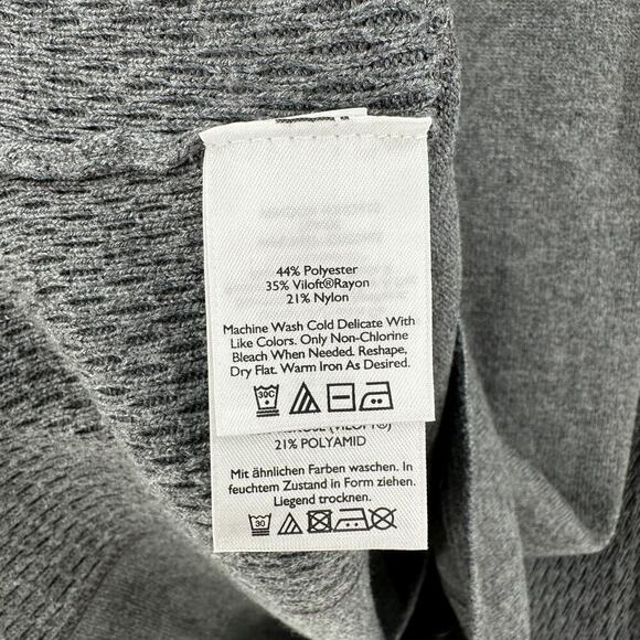 Eddie Bauer Gray Mock Neck Half Zip Pullover Knit Sweater Women's Size Medium - Picture 9 of 12